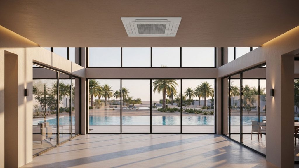 Cassette AC in Qatar – Engineering Selection Guide for High Ambient Conditions